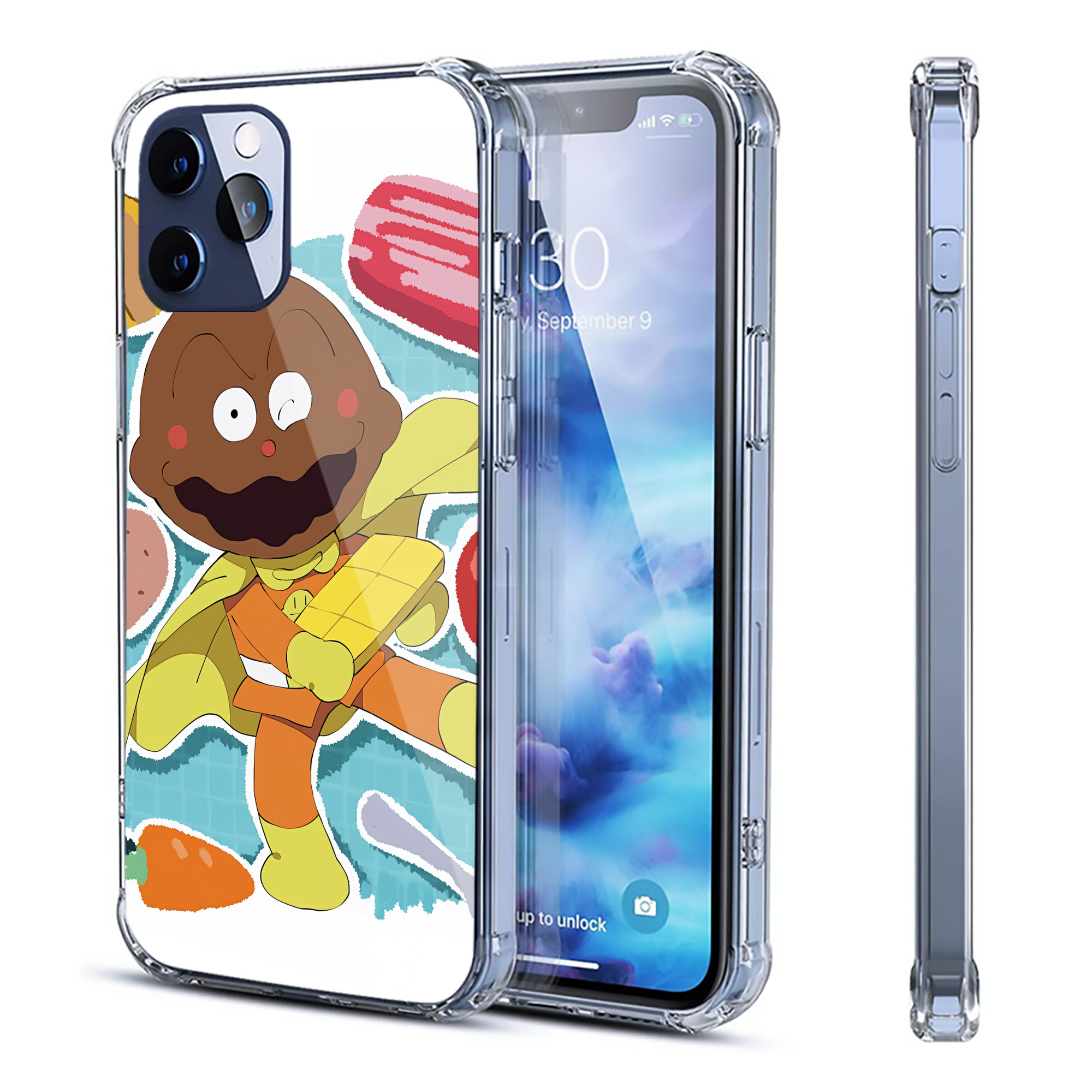 （画像用） アンパンマン Anpanman 【iPhone 12シリーズ対応】透明スマホケース（クリアソフトケース）